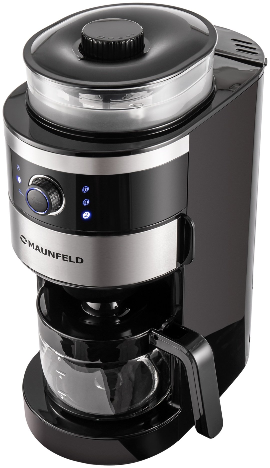 Кофеварка MAUNFELD MF-731BK серебристый, черный купить,0