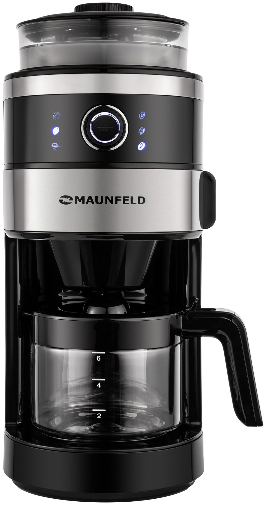 Кофеварка MAUNFELD MF-731BK серебристый, черный купить,0