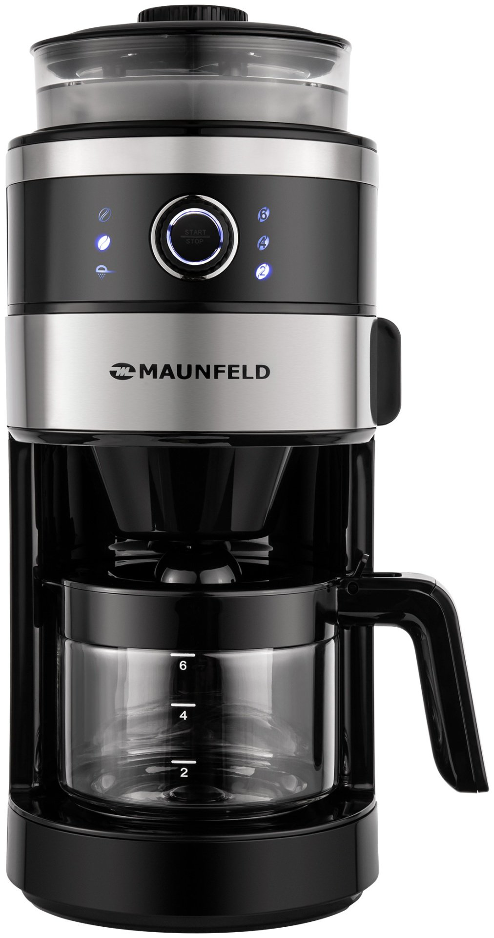 Кофеварка MAUNFELD MF-731BK серебристый, черный купить,91903