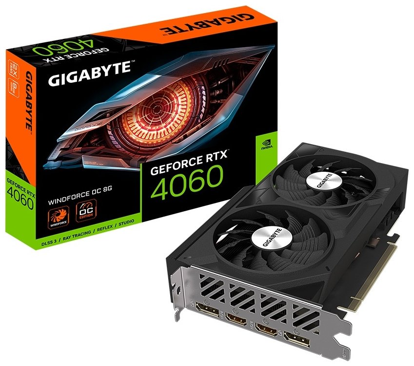 Видеокарта GIGABYTE GV-N4060WF2OC-8GD 8 Гб - ForteMarket Видеокарта GIGABYTE GV-N4060WF2OC-8GD 8 Гб купить,0