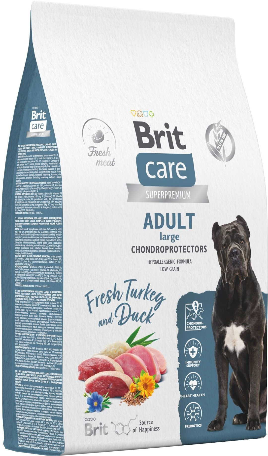 Корм Brit Care Adult Large Индейка и утка для взрослых крупных пород 12 кг купить,NaN
