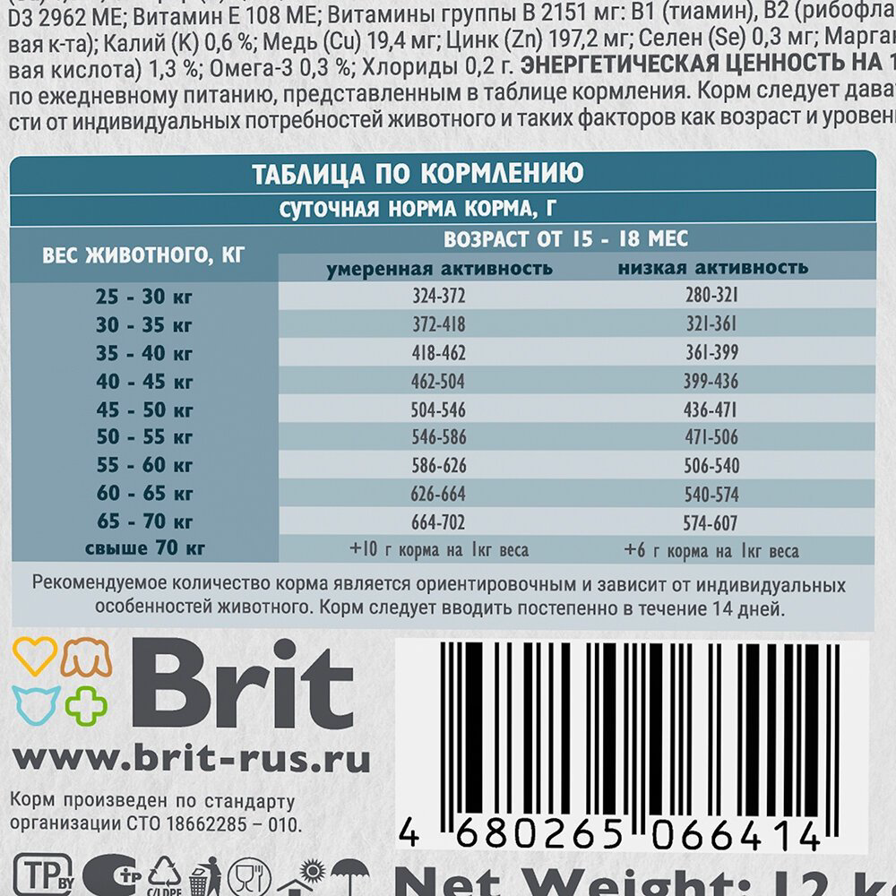 Корм Brit Care Adult Large Индейка и утка для взрослых крупных пород 12 кг купить,NaN