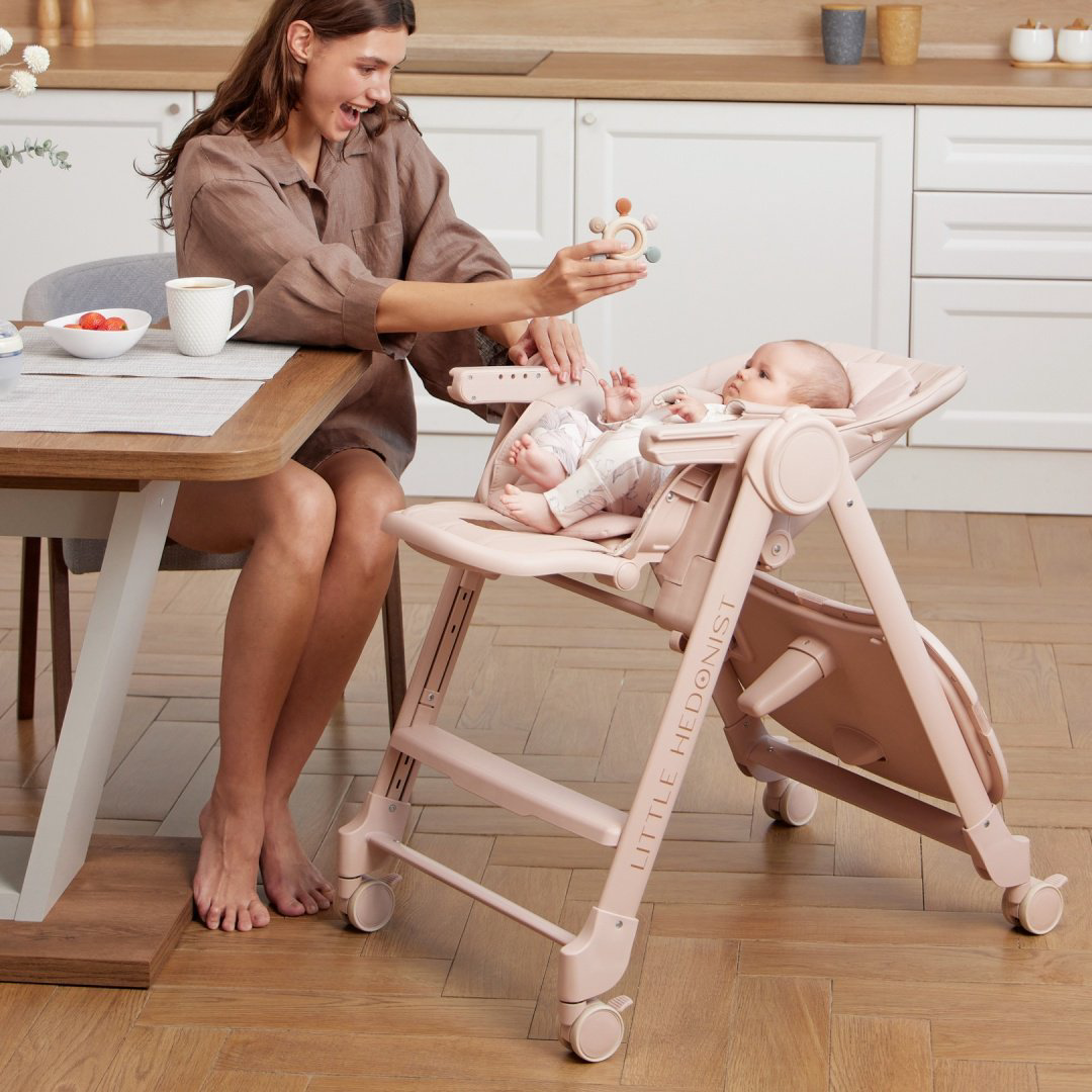 Стульчик-шезлонг Happy baby Berny Lux светло-розовый купить,NaN