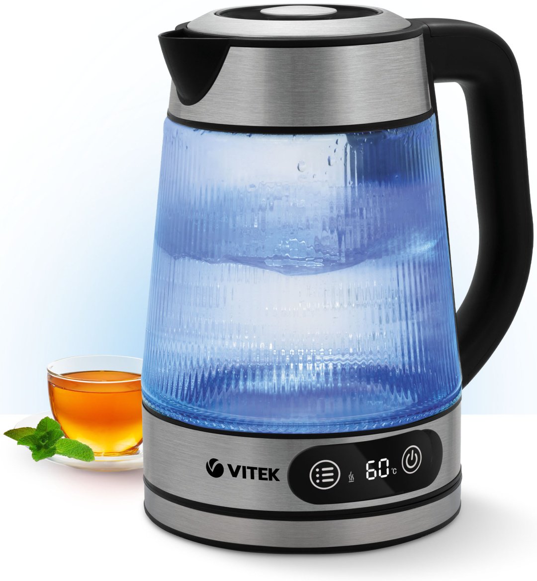 Электрочайник Vitek VT-8825 серебристый, черный