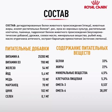 Корм Royal Canin Hair&amp;Skin для шерсти и кожи птица 10 кг купить,0