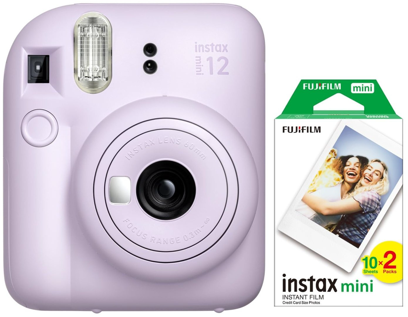 Фотокамера моментальной печати Fujifilm Instax MINI 12 + Instax Mini Instant Film 20 шт фиолетовый купить,81220