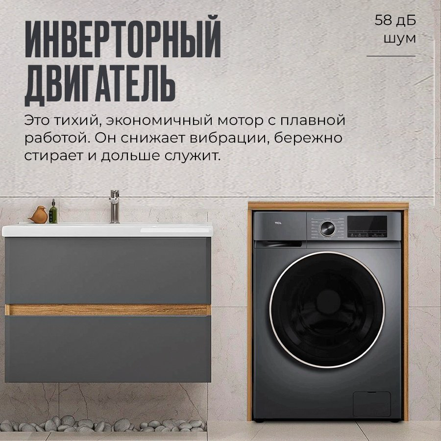 Стиральная машина TCL P1108FLG серый купить,NaN