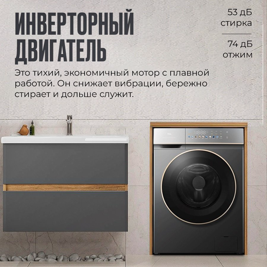 Стиральная машина TCL P7110FLG серый купить,NaN