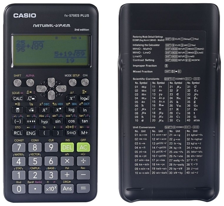 CASIO FX-570ESPLUS-2WETD, 12-разрядный, черный купить,0