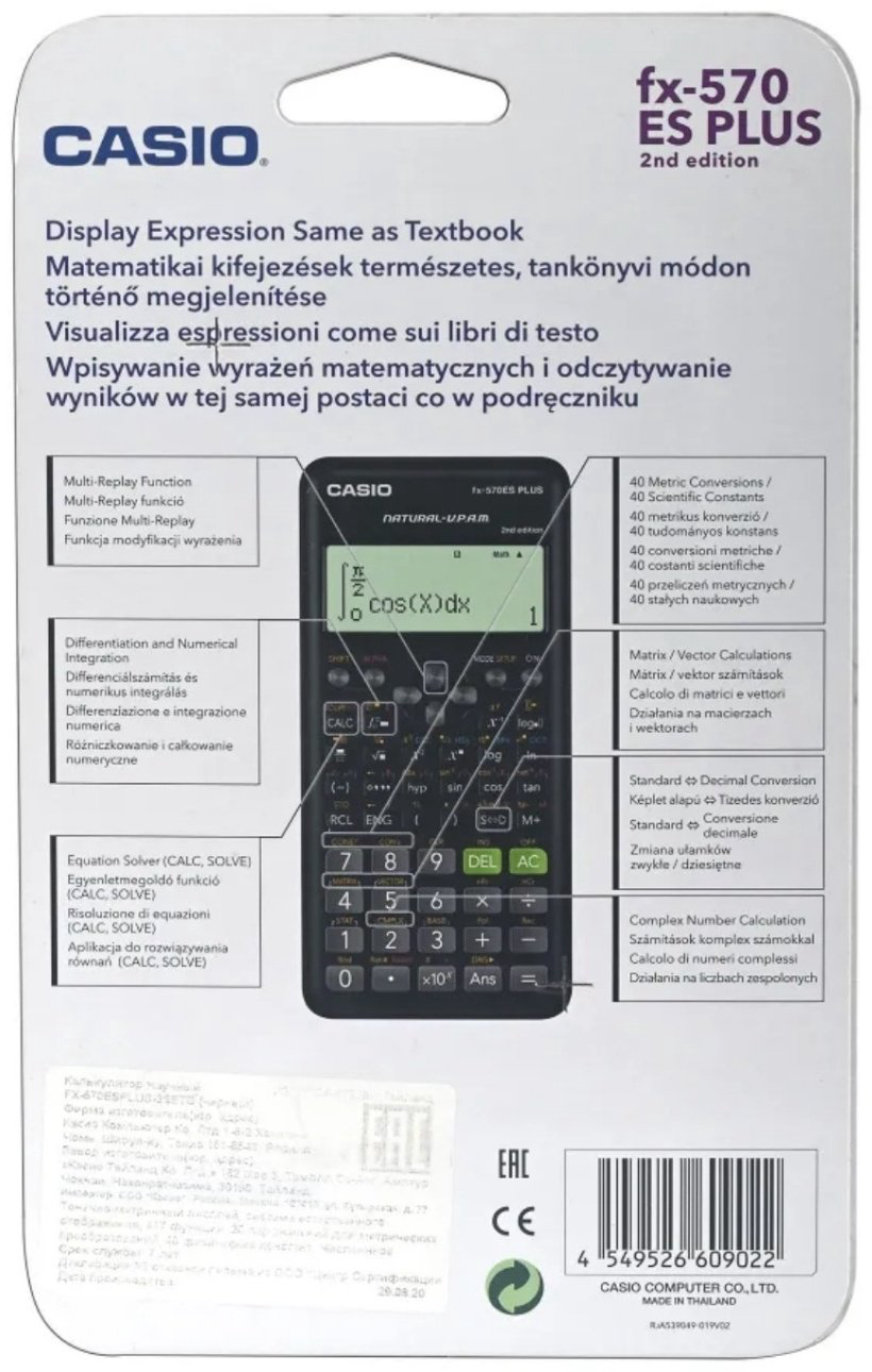 CASIO FX-570ESPLUS-2WETD, 12-разрядный, черный купить,NaN