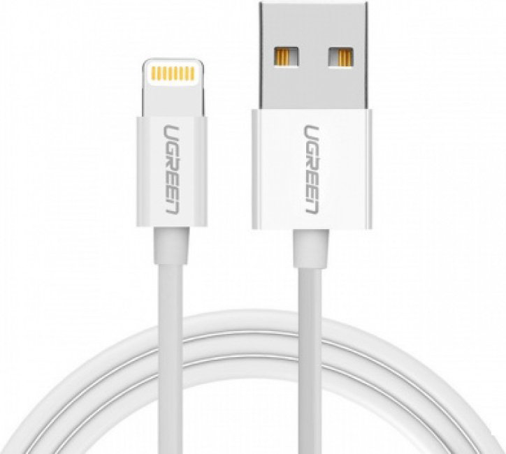 Кабель Ugreen USB 2.0 (M), Lightning (M), 2 м, белый купить,7017