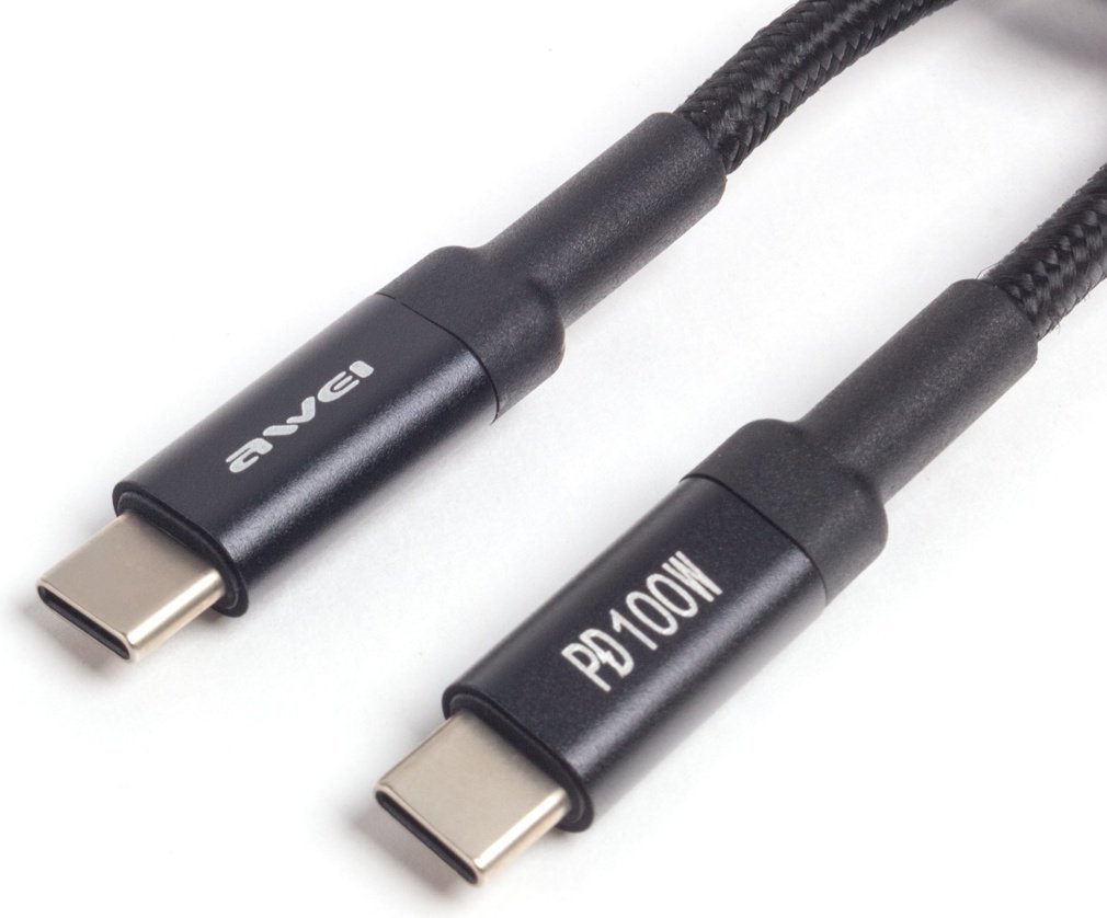 Кабель Awei USB TypeC (M), 1 м, черный