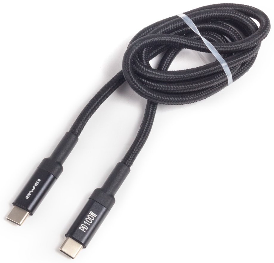Кабель Awei USB TypeC (M), 1 м, черный - ForteMarket Кабель Awei USB TypeC (M), 1 м, черный купить,0