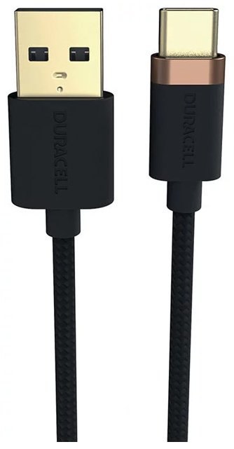 Кабель Duracell USB TypeC (F), USB Type-A (F), 1 м, черный