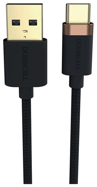 Кабель Duracell USB TypeC (F), USB Type-A (F), 1 м, черный