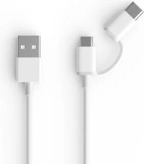 Кабель Xiaomi USB 2.0 (M), USB TypeC (M), micro-USB 2.0 (M), 1 м, белый купить,2116