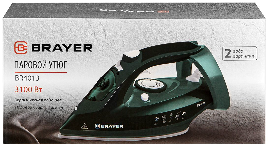 Утюг BRAYER 4013BR зеленый купить,NaN