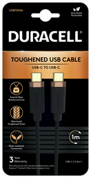 Кабель Duracell USB TypeC (M), 1 м, черный
