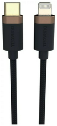 Кабель Duracell USB TypeC (F), Lightning (F), 1 м, черный
