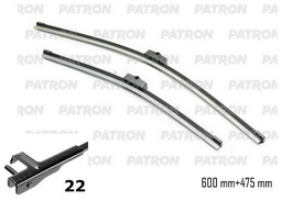 Щетка бескаркасная PATRON PWB6146-KIT-VT2 600 мм, 2 шт