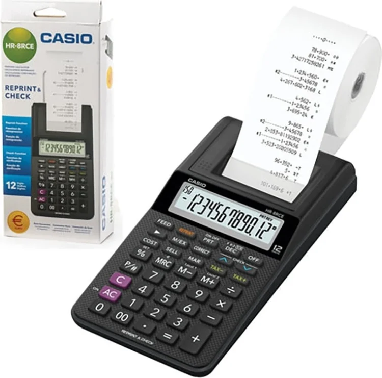 Калькулятор Casio HR-8RCE-BK-W-EC Black