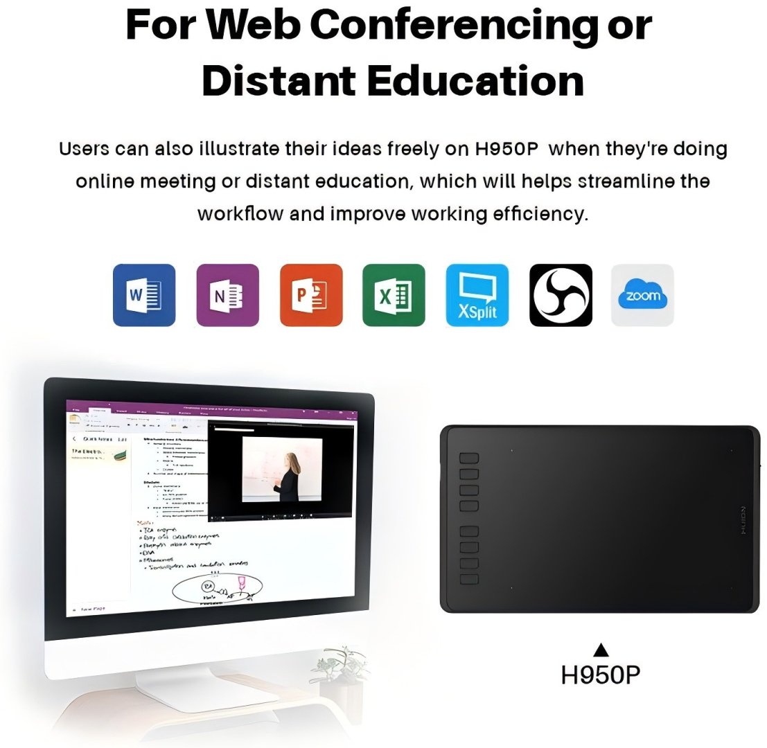 Графический планшет HUION H950P черный