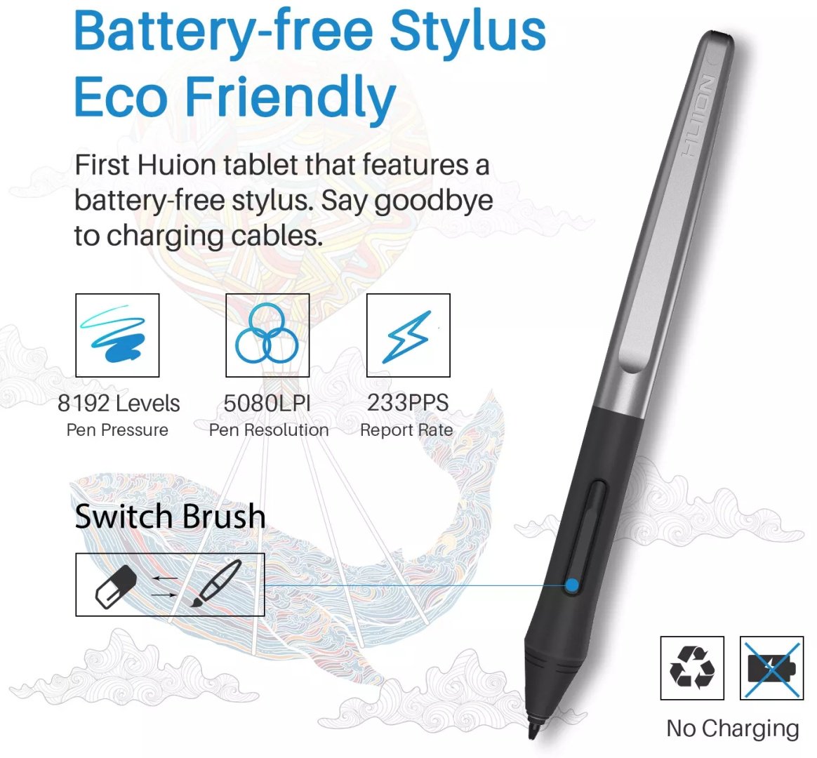 Графический планшет HUION H950P черный купить,46212