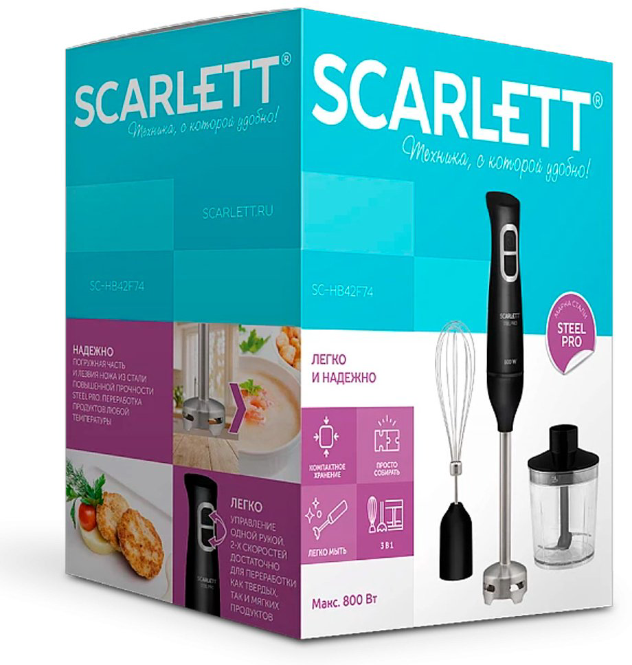 Блендер Scarlett SC-HB42F74 черный - ForteMarket Блендер Scarlett SC-HB42F74 черный купить,15990