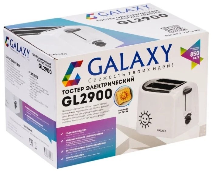 Тостер Galaxy GL 2900 белый купить,0