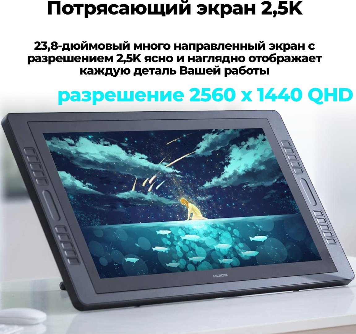 Графический планшет HUION Kamvas Pro 24 черный - ForteMarket Графический планшет HUION Kamvas Pro 24 черный купить,0