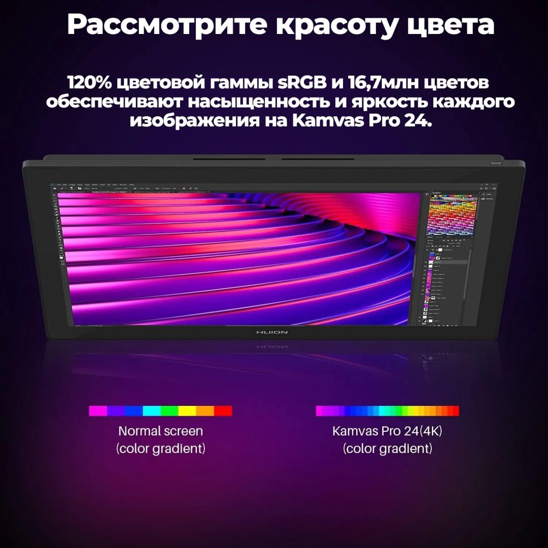 Графический планшет HUION Kamvas Pro 24 черный купить,484203