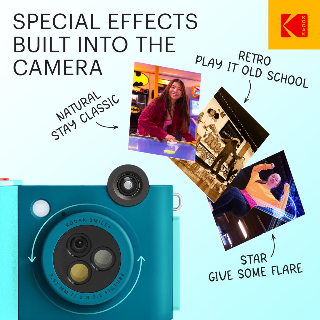 Фотокамера моментальной печати Kodak Smile&#43; голубой купить,0