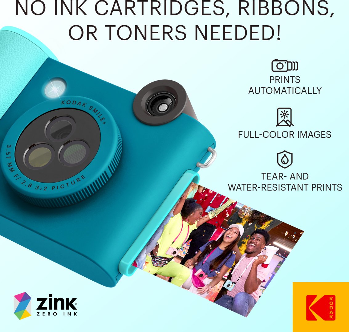 Фотокамера моментальной печати Kodak Smile&#43; голубой купить,0