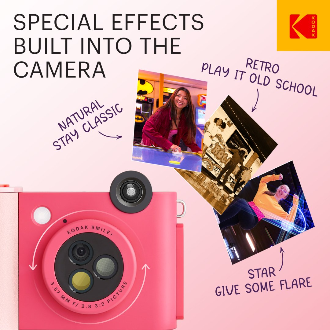 Фотокамера моментальной печати Kodak Smile+ розовый - ForteMarket Фотокамера моментальной печати Kodak Smile+ розовый купить,0