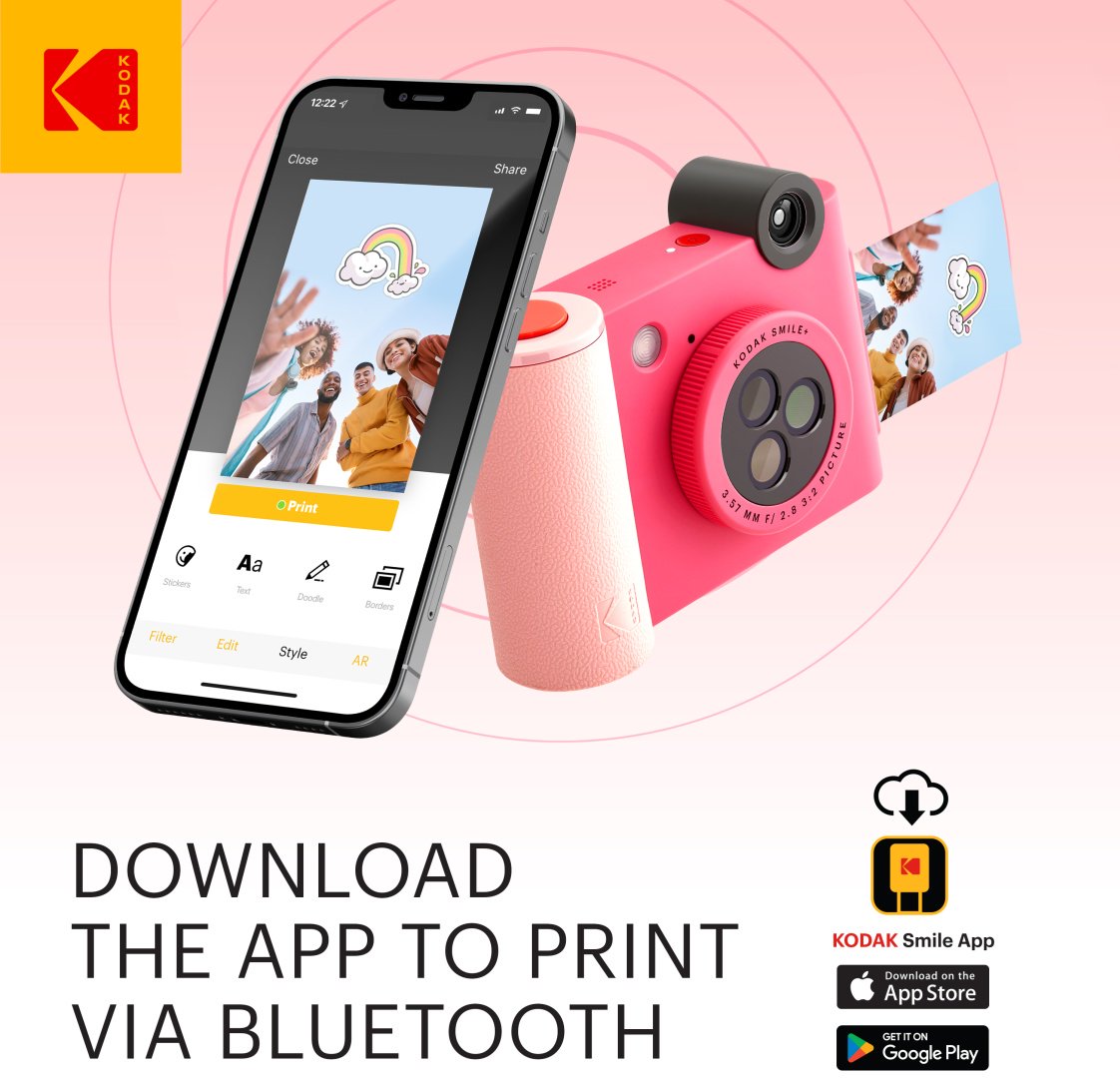 Фотокамера моментальной печати Kodak Smile+ розовый - ForteMarket Фотокамера моментальной печати Kodak Smile+ розовый купить,0