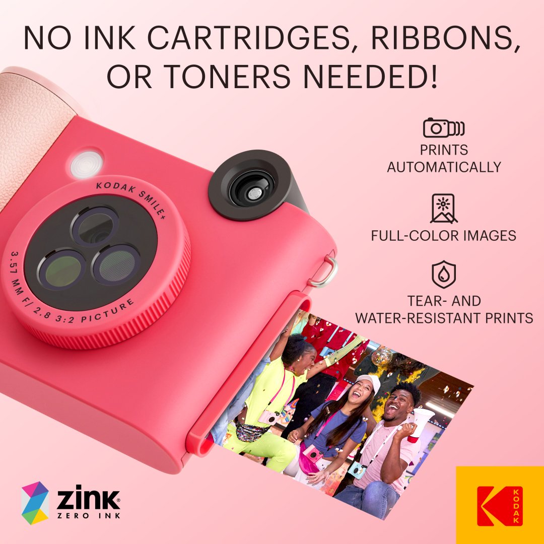 Фотокамера моментальной печати Kodak Smile+ розовый - ForteMarket Фотокамера моментальной печати Kodak Smile+ розовый купить,0