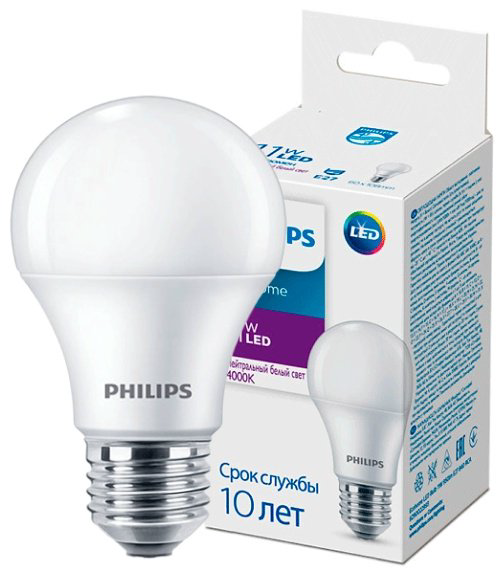 Philips 11W E27, светодиодная, нейтральный белый купить,NaN