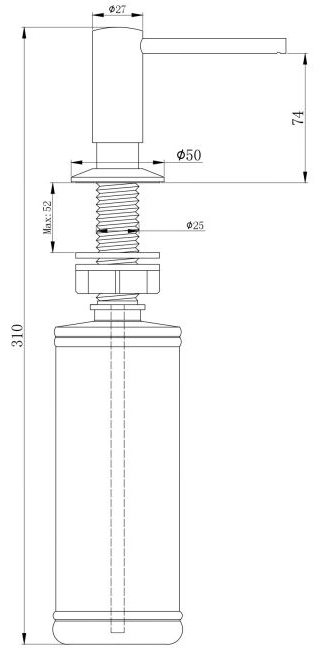 Дозатор для моющего средства Paulmark Decus D004-GRM купить,10952