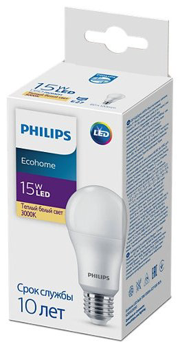 Philips 15W E27, светодиодная, теплый белый купить,NaN