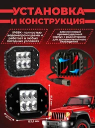 Светодиодная фара AURORA ALO-E-2-D1J 30 Вт прямоугольная