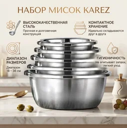 Набор мисок Karez нержавеющая сталь 5 шт