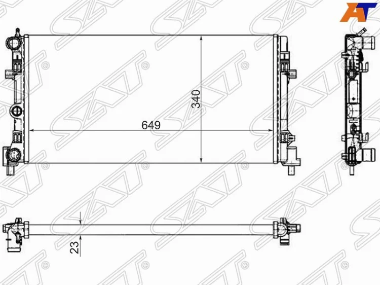 Радиатор основной SAT SG-VW0007-1-R черно-серый купить,NaN