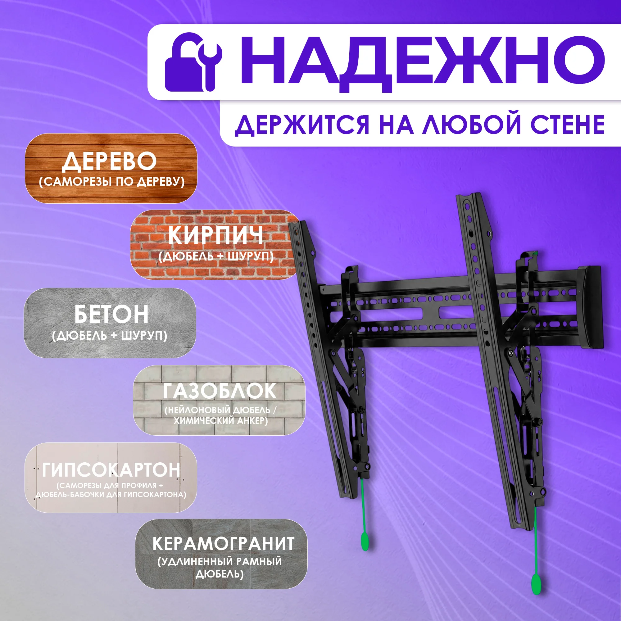 Кронштейн настенный для ТВ Zeno C3-T 40-75" чёрный