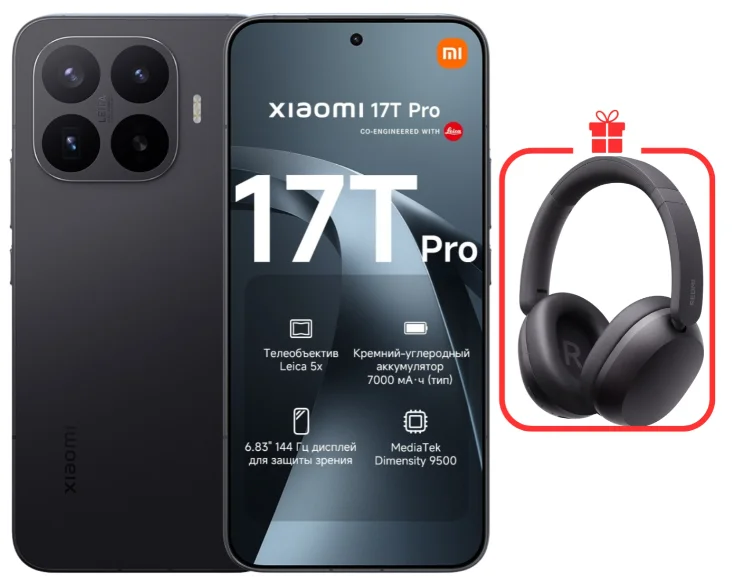 Смартфон Xiaomi 17T Pro 5G 12/256GB Black + подарок купить,NaN
