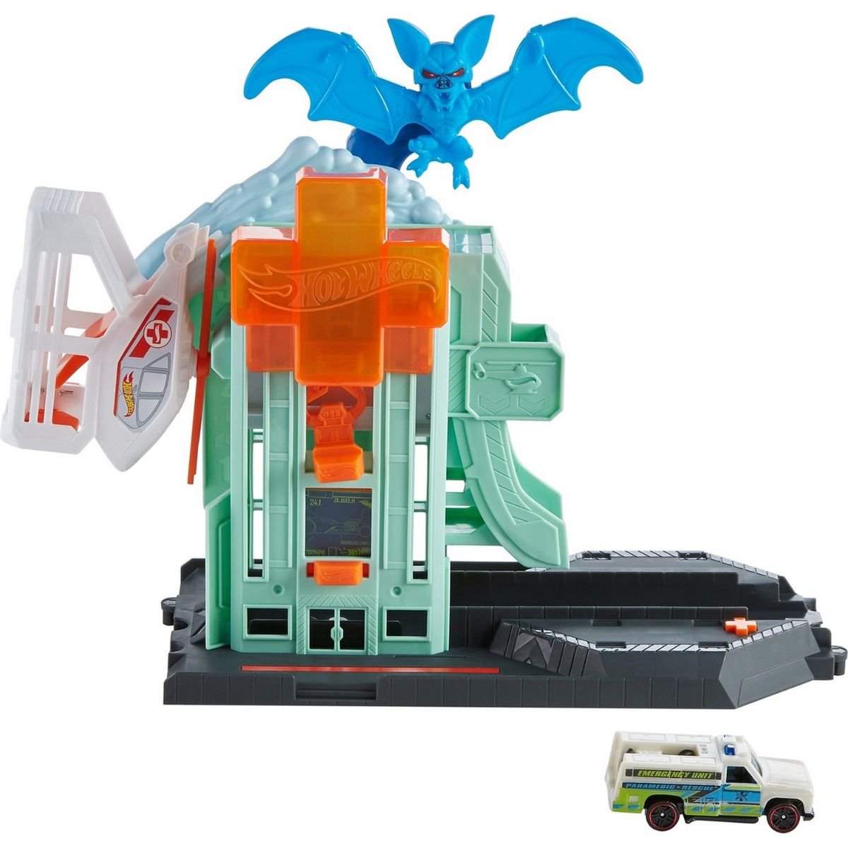 Игровой набор Hot Wheels City Атака летучей мыши на госпиталь купить,NaN