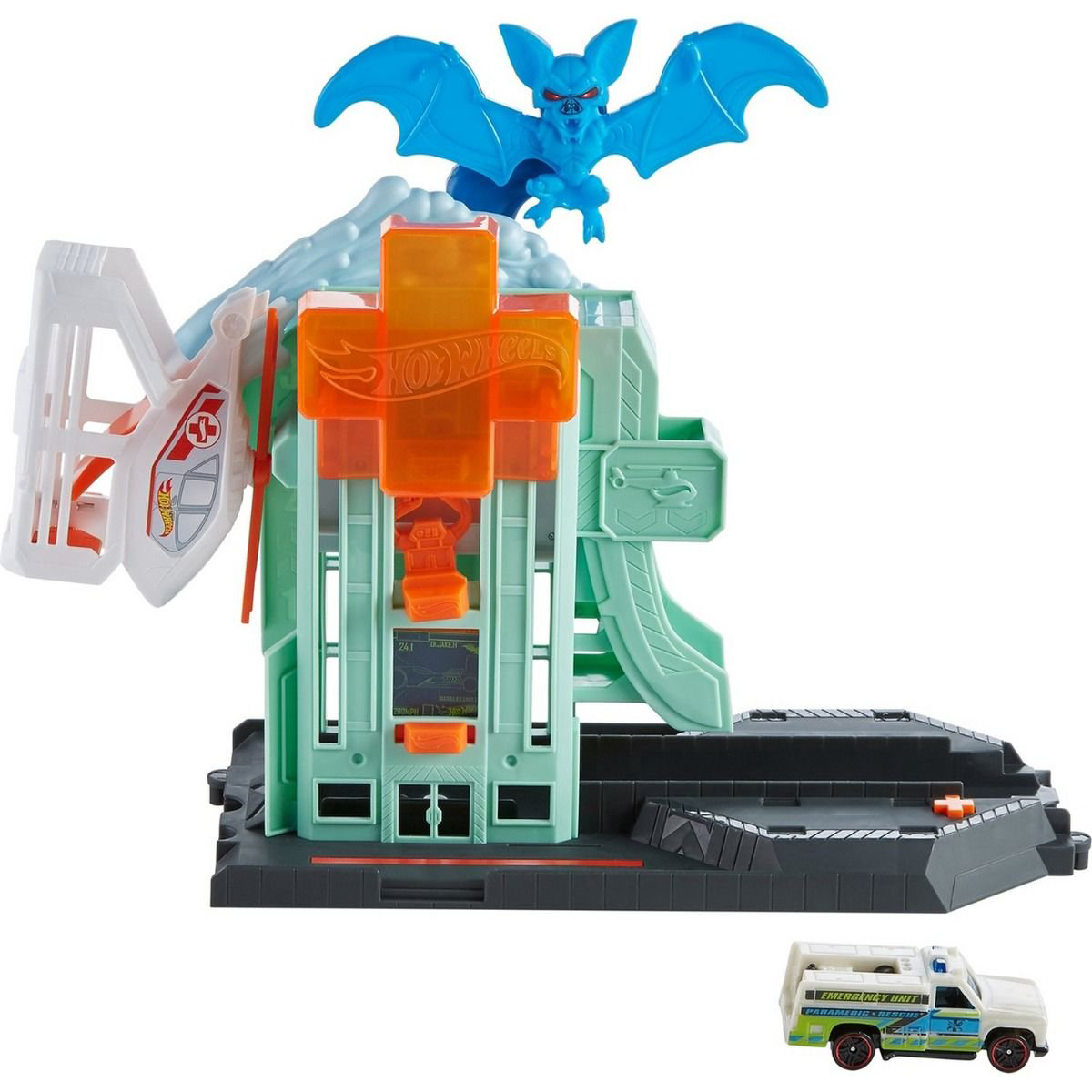 Игровой набор Hot Wheels City Атака летучей мыши на госпиталь купить,NaN