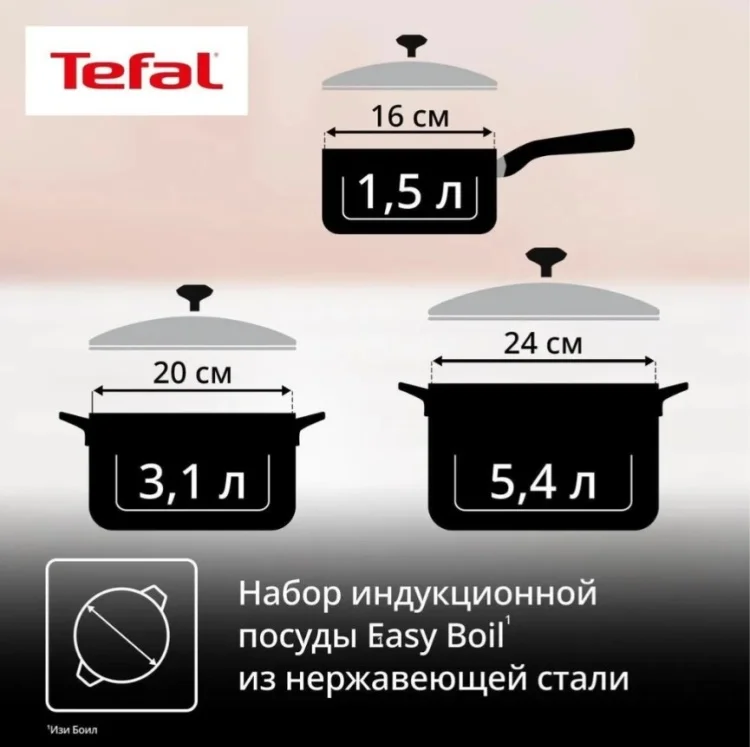 Набор посуды Tefal Easy Boil G749S674 6 предметов