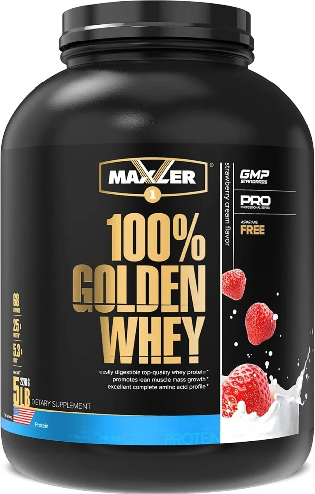 Протеин Maxler 100% Golden Whey Protein клубника 2270гр купить,NaN