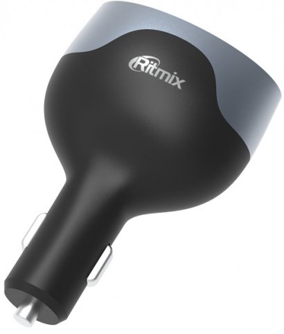Зарядное устройство автомобильное Ritmix RM-12XQPD черное
