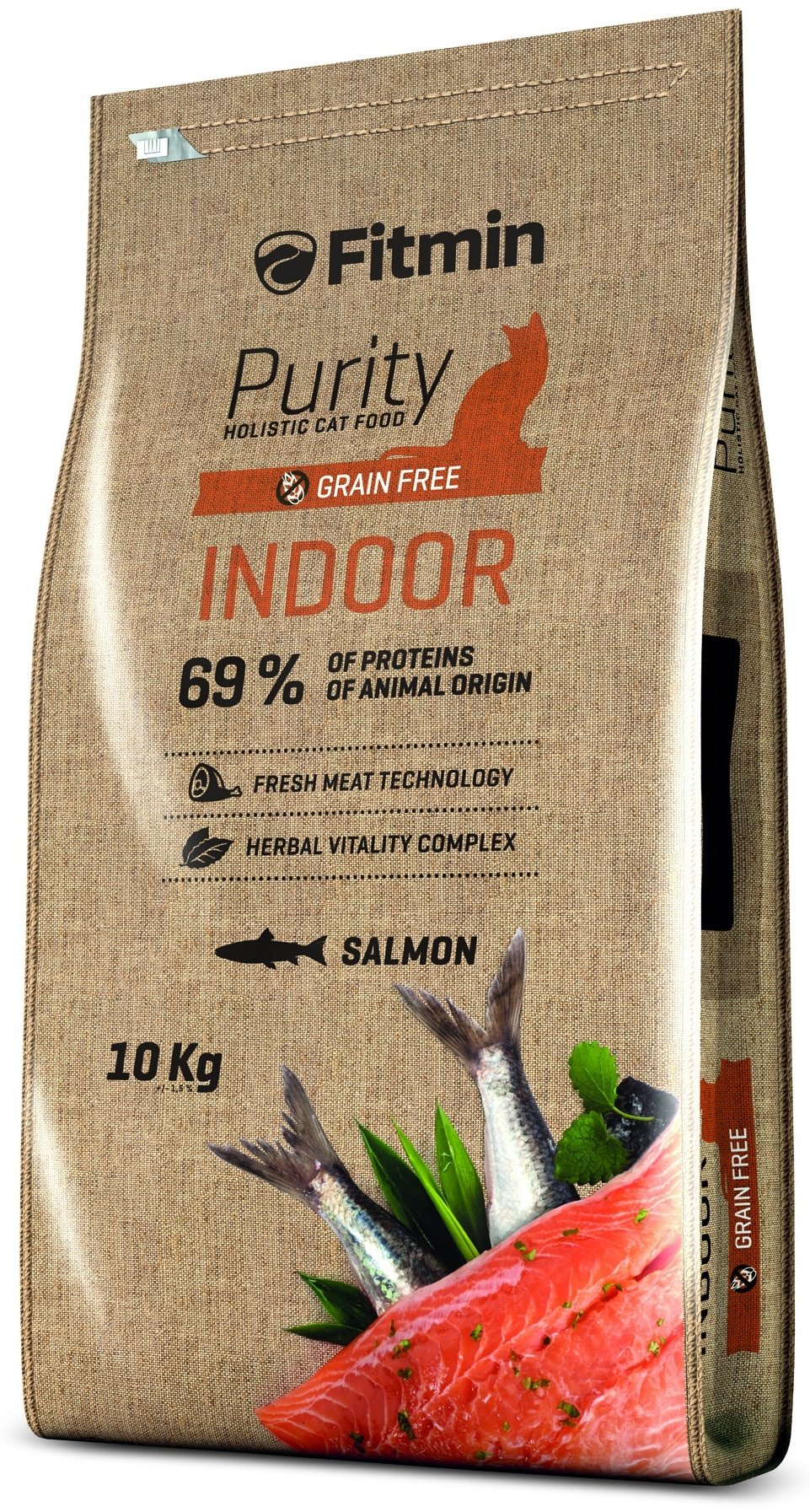 Корм Fitmin Purity Indoor для живущих в помещении лосось 10 кг